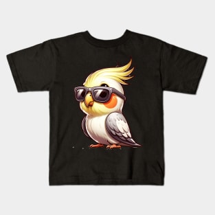 Cute Cool Cockatiel Bird Kids T-Shirt